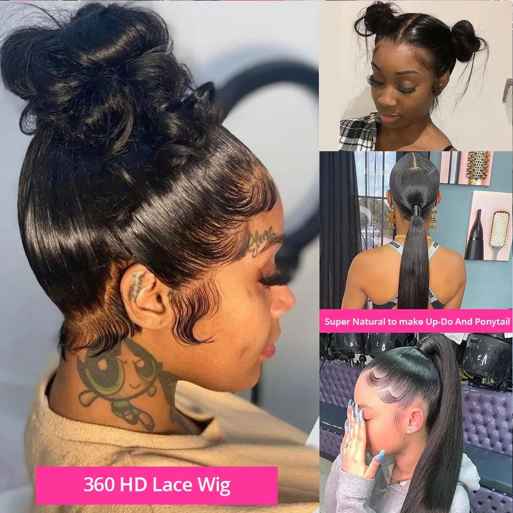360 Lace Front Wigs Human Hair pre plucked Straight Lace Front Wigs Human Hair Full Lace Human Hair Wigs For Black Women