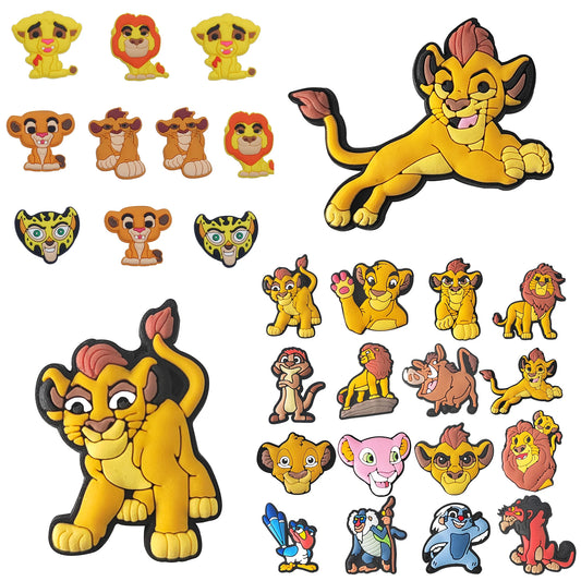 10-16pcs MINISO The Lion King Shoes Charms PVC Shoe Accessories DIY Shoe Buckle Clogs Sandal Decoration For Kids X-mas Gifts