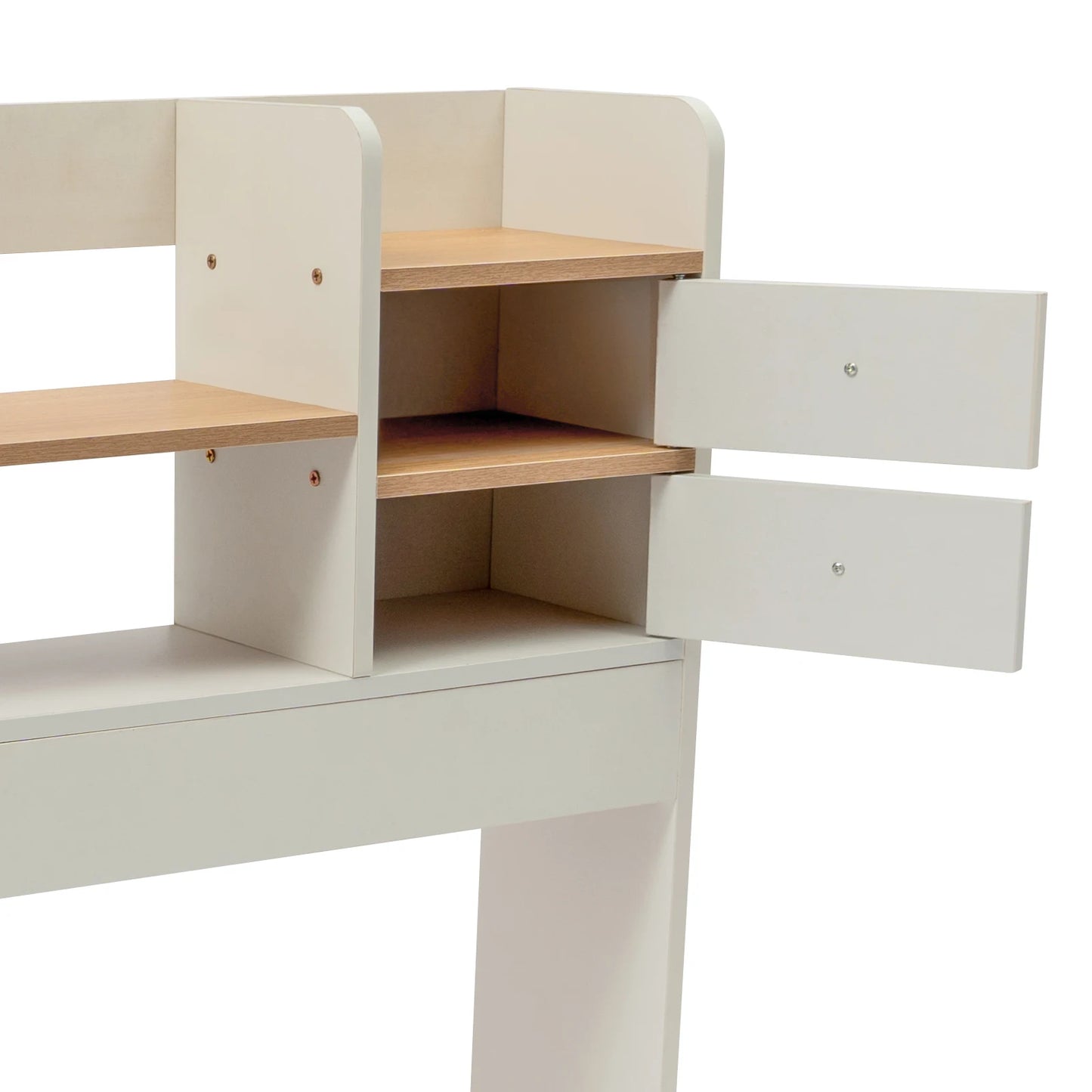2-Tier MDF Office Dormitory Desktop Shelf Storage Computer Desk Tiered Cabinet Home Storage Holders Layered Shelf Display Rack