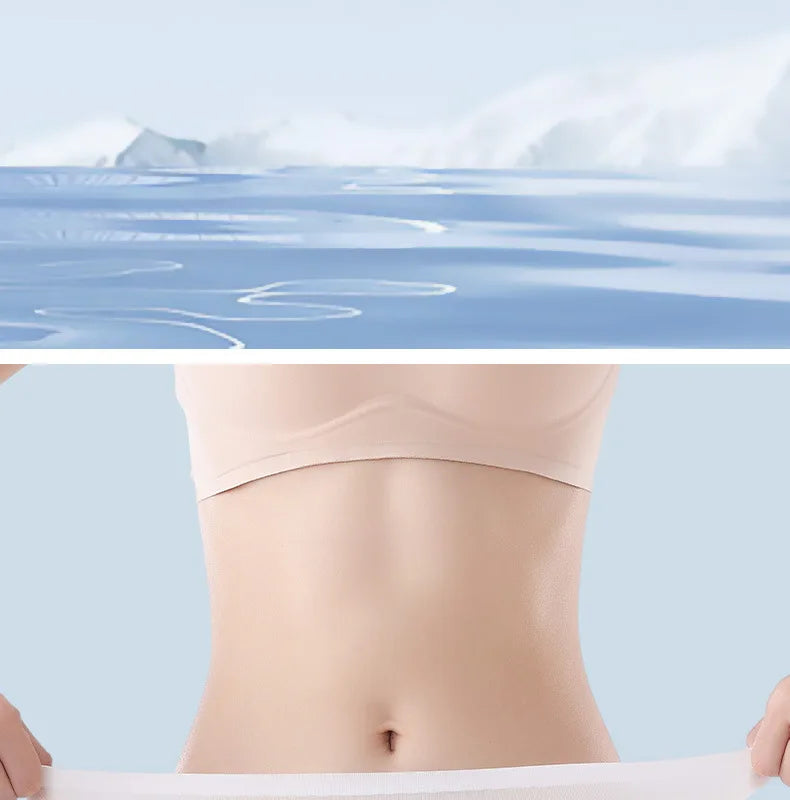 1pcs Summer Ice Silk Ultra-thin Quick-drying Boxer Brief Women Seamless High waist Panties Plus Size Female Safety Underwear