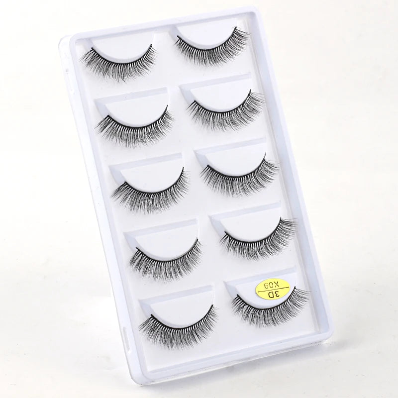 3/5 Pairs Fake Lashes Natural Long False Eyelashes Extension Fluffy 3D Mink Lashes Wispy Strip Eyelashes Makeup Tools maquillaje