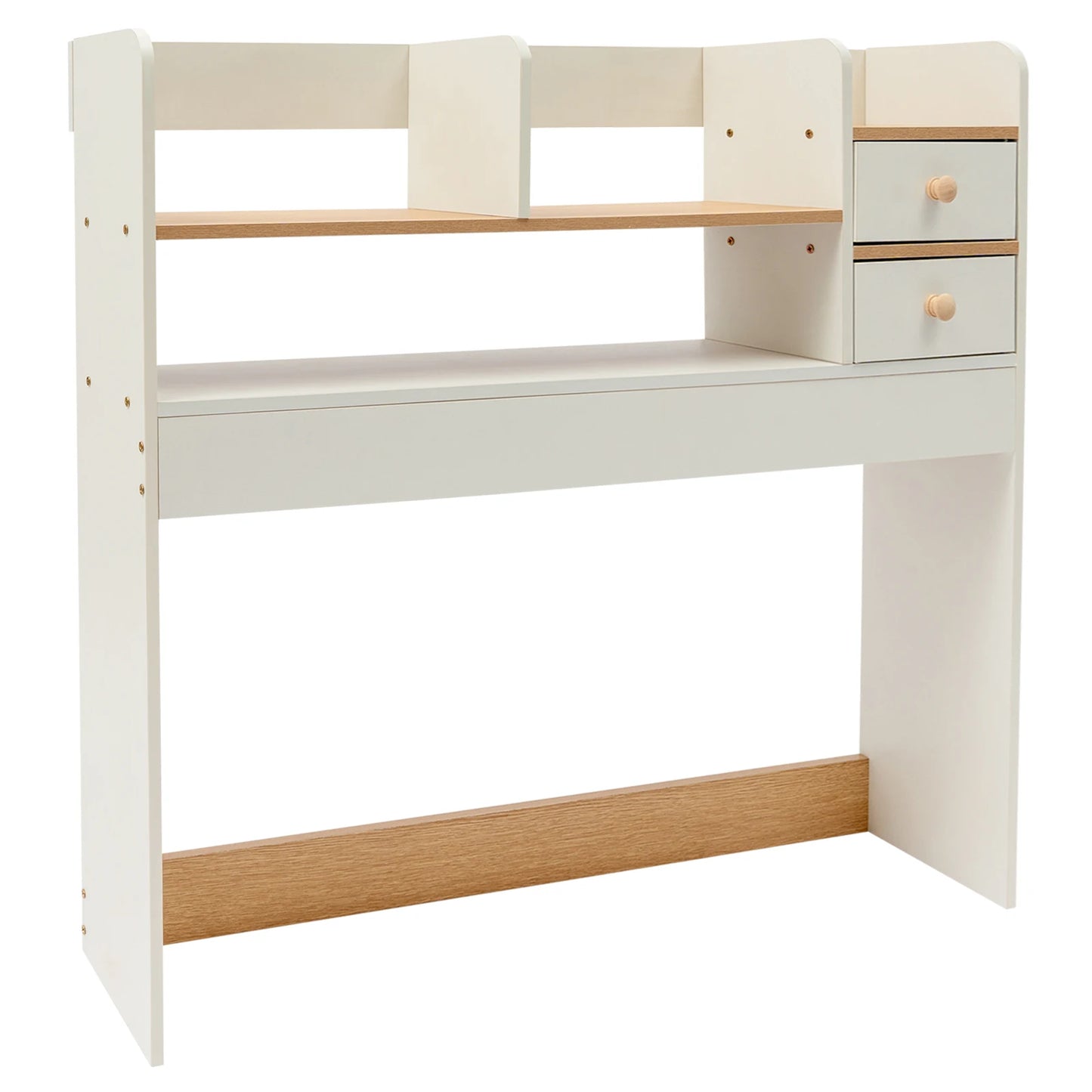 2-Tier MDF Office Dormitory Desktop Shelf Storage Computer Desk Tiered Cabinet Home Storage Holders Layered Shelf Display Rack