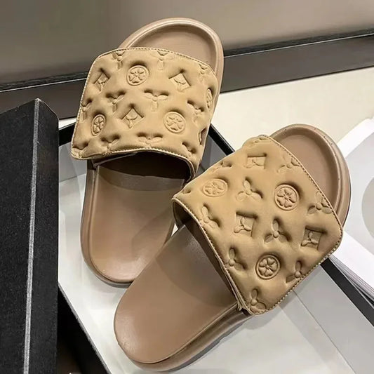 Flat Luxury  Designer Shoes Summer Brand Desinger Fashion Women Sandal Casual Slides Slipper Outdoor Female Flip Flops