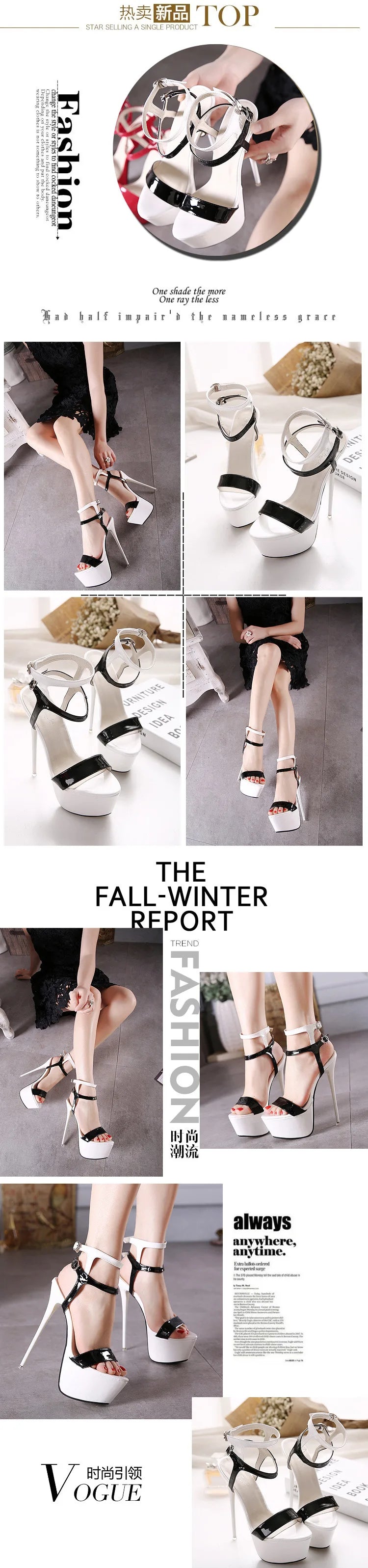 Summer 17cm High Heels Sandals Women Sexy Peep Toe Platform Ankle Buckle Strap Super-high Heel Shoe Party Pumps Gladiator Sandal