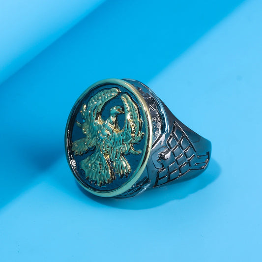 Movie Vintage Atreide Ring Dunes Atreide Eagle Family Badge Ring Cosplay Props Fans Gift Personalized For Men's Accessories