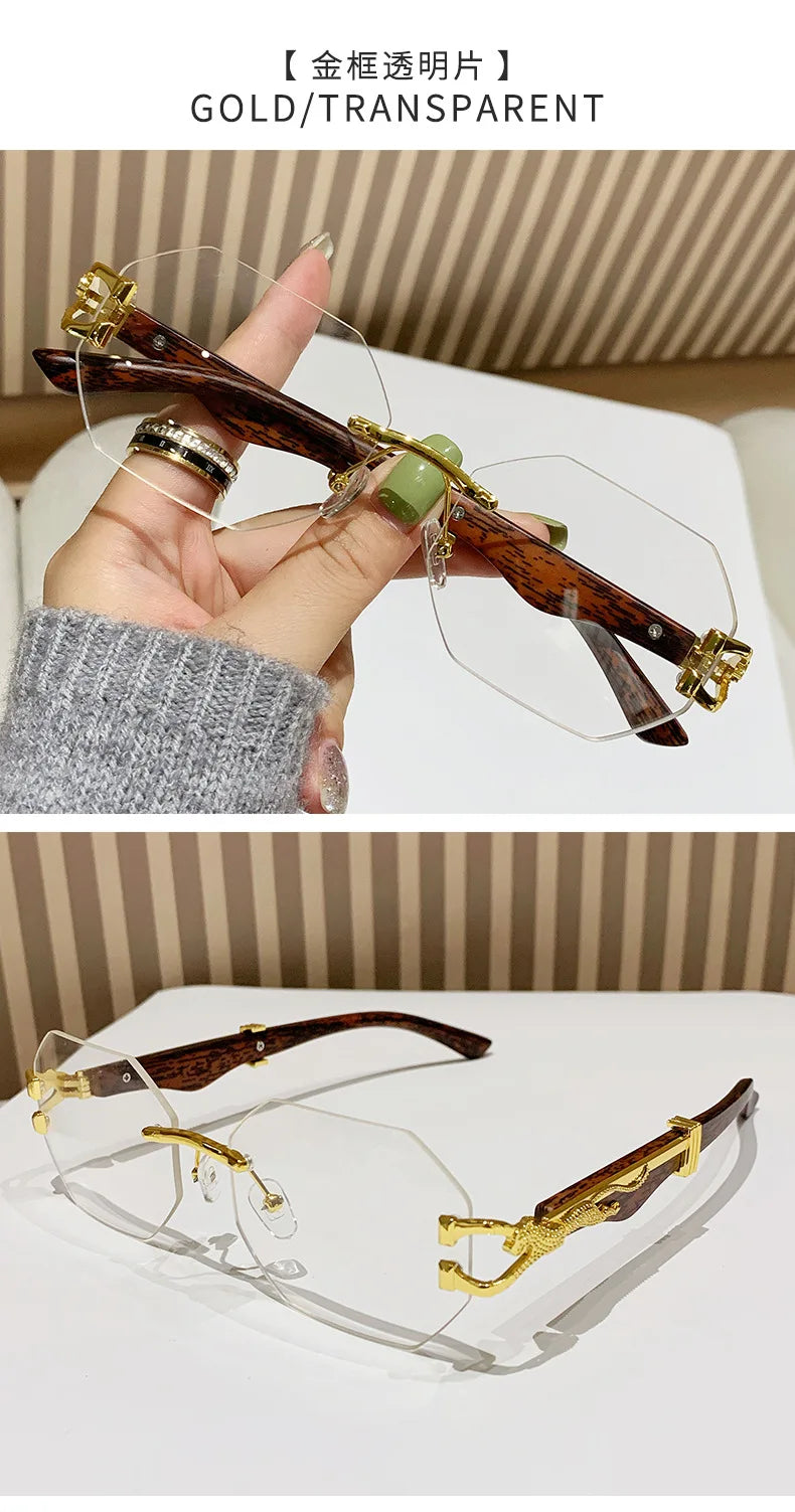 1 Pc Fashionable Trendy Women Men Sunglasses Frameless Rectangular Personalized Sunglasses Gradient Sun Glassesfor Daily Life ﻿