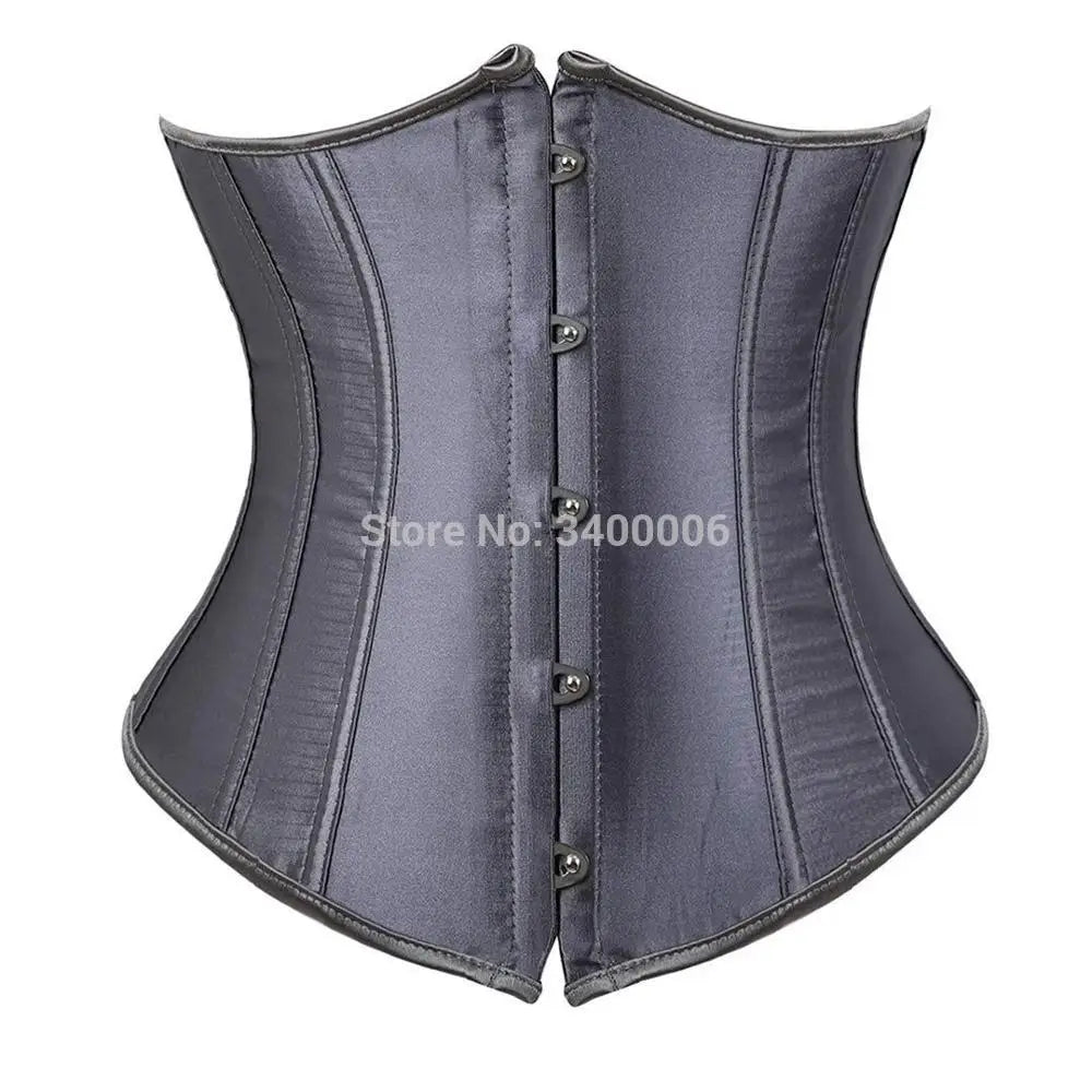 Black Corset Underbust Plus Size Sexy Women With Lacet Bodyshaper Costumes Cincher Ladies Burlesque Corselet Red Green Blue Pink
