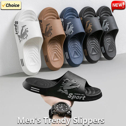 New Trend Men's Slippers Home indoor anti slip soft sole pvc slippers Summer sports style Outdoor Casual Beach Flip Flops Sandal