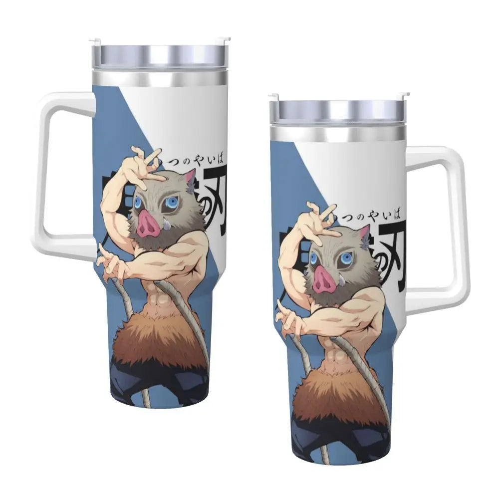 Demon Slayer 40 oz Tumbler with Handle and Straw Lid Stainless Steel Insulated Tumblers Travel
