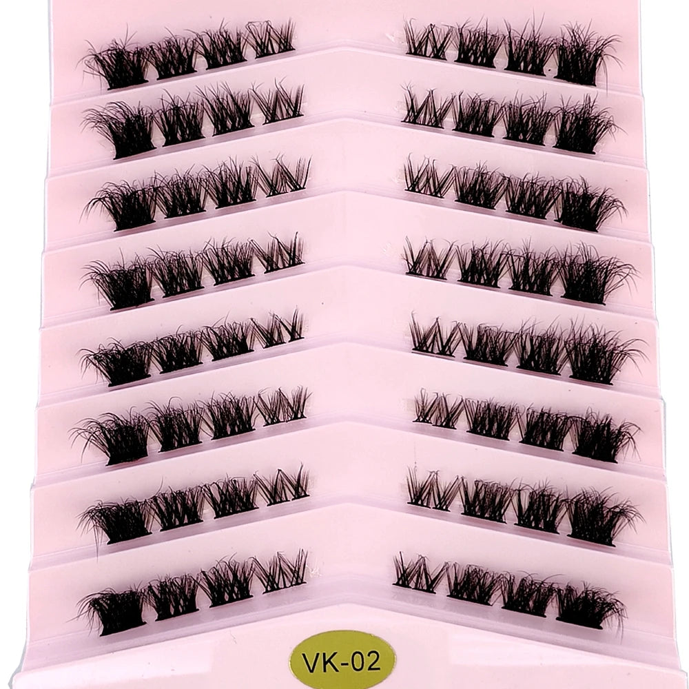New 8 Rows Mink Eyelashes Natural Bundles Eyelash Extension 3D Russia Volume Individual Eyelash Cluster Makeup Tools Lashes