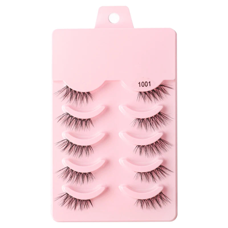 Hot Sale 3/5/6 Pairs 3D Mink Lashes Natural Long Cat Half Eyelashes Wispy Fluffy Manga Lashes Makeup Tools Faux Cils maquillaje