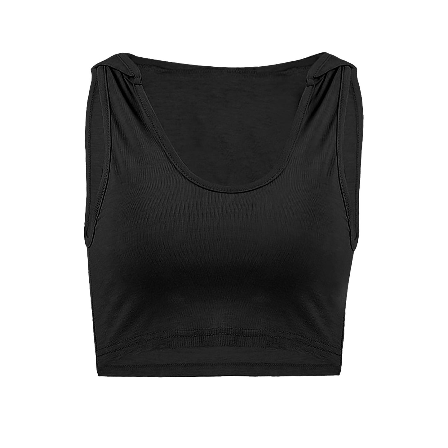 Women Crop Tops Workout U-neck Sportswear Fitness Short Top 2025 Summer Women's hoody t-shirt Hooded Sleeveless Cropped Vest Top