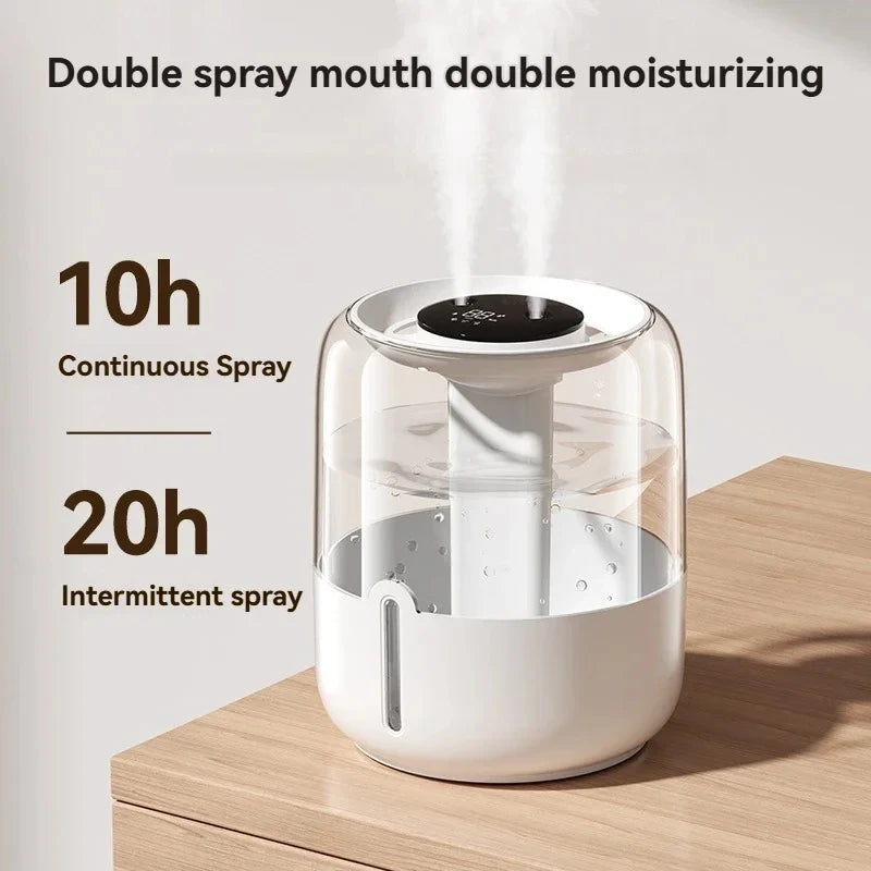 6.8L Large Capacity Humidifier USB Double Spray Quiet Humidifier Home Dormitory Office Bedroom Desktop With Night Light