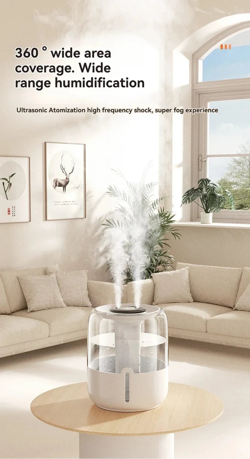 6.8L Large Capacity Humidifier USB Double Spray Quiet Humidifier Home Dormitory Office Bedroom Desktop With Night Light
