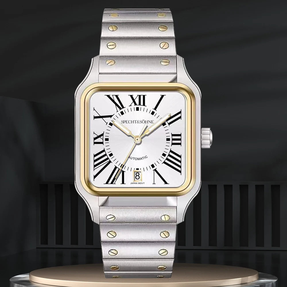 2024 New High Quality Specht & Söhne Watch Miyota Automatic Mechanical Watches Wine Red Sapphire Stainless Steel Watch For Men