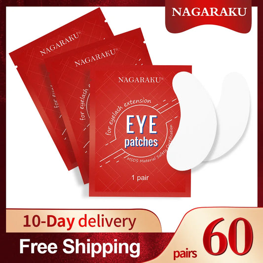NAGARAKU Eyelash Extension Eyepads Under Eyepads Gel Eyepads Hydrogel Eyepach 60 Pairs Pack Makeup Tools Adhesive