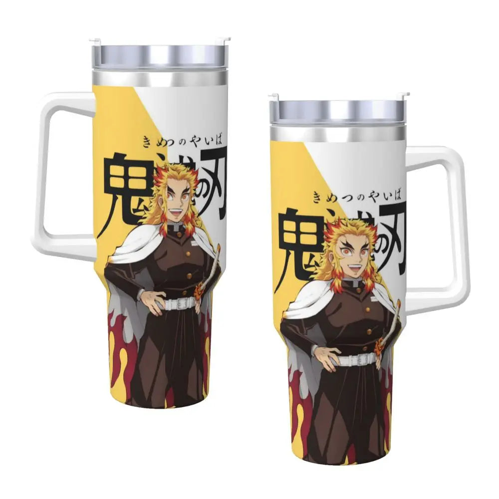 Demon Slayer 40 oz Tumbler with Handle and Straw Lid Stainless Steel Insulated Tumblers Travel