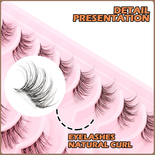 MEISHENJIE New 10 Pairs Half Lashes Natural Long 3d Mink False Eyelashes Reusable Fluffy Faux Cils Extension Makeup Tools Lashes