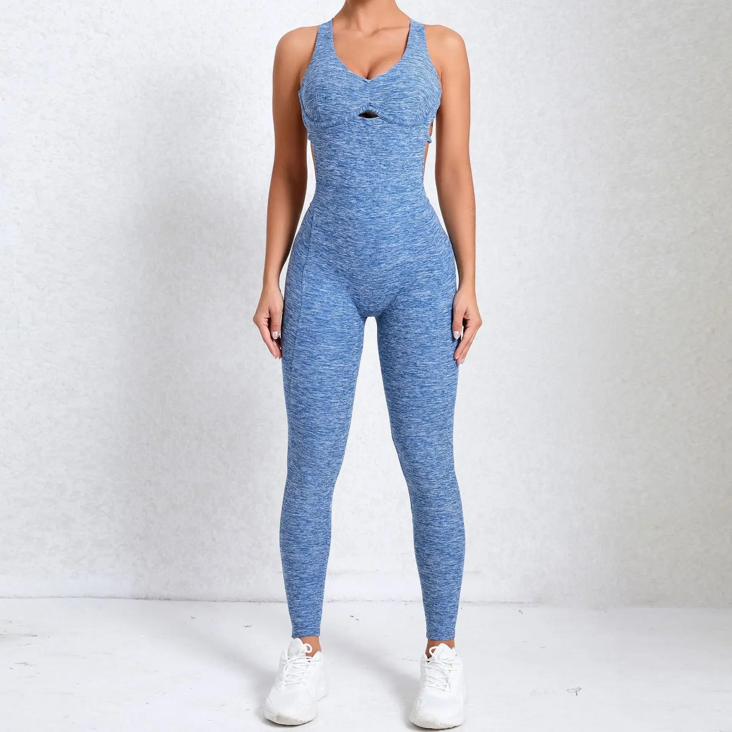 Sexy Cross Backless Scrunch Sport Jumpsuits Monkeys Women Sportswear One Piece Gym Yoga Workout Clothing Female Fitness Overalls