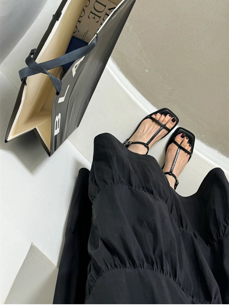 2025 New Gladiator Women Sandals Fashion Clip Toe Flats Ladies Outdoor Beach Vacation Sandal Summer Women's Shoes
