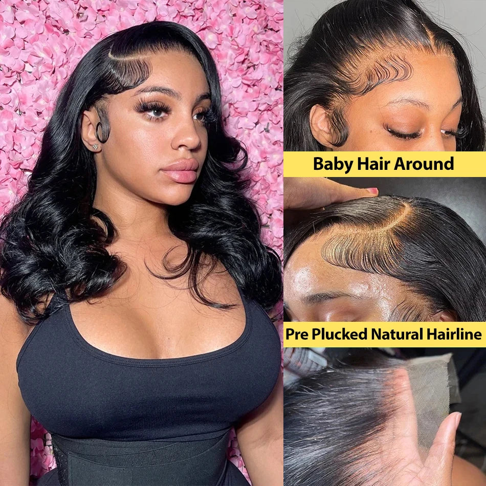 13x4 Body Wave Short Bob Lace Front Human Hair Wig 13x6 HD Transparent Lace Human Brazilian Hair Wigs For Black Women