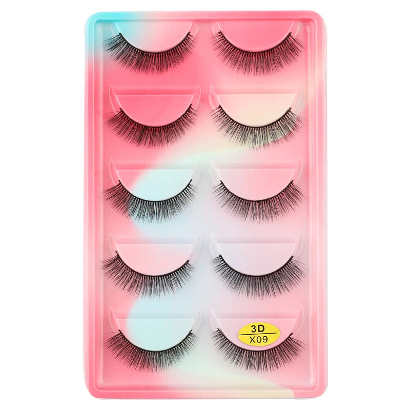 3/5 Pairs Fake Lashes Natural Long False Eyelashes Extension Fluffy 3D Mink Lashes Wispy Strip Eyelashes Makeup Tools maquillaje