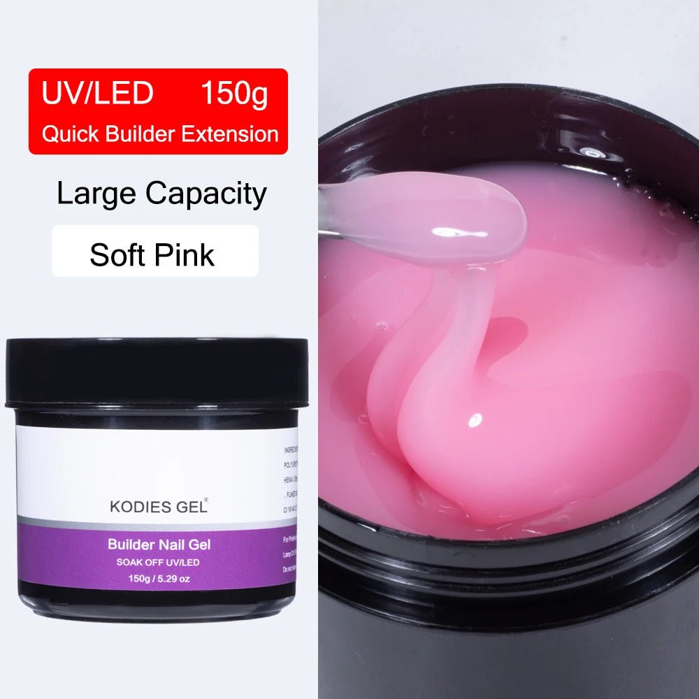 KODIES GEL 150g Builder Naill Art Gel for Extensions Jelly Pink Hard Gel Nail Polish UV Semi Permanent Vernis French Manicure