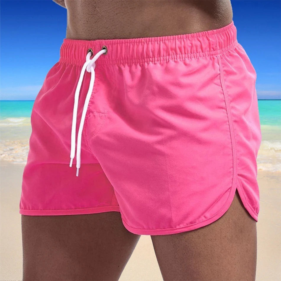Shorts For Men 2023 Summer Men's Swimwear Shorts Brand Beachwear Sexy Swim Trunks Men Swimsuit Low Waist Breathable Beach Wear