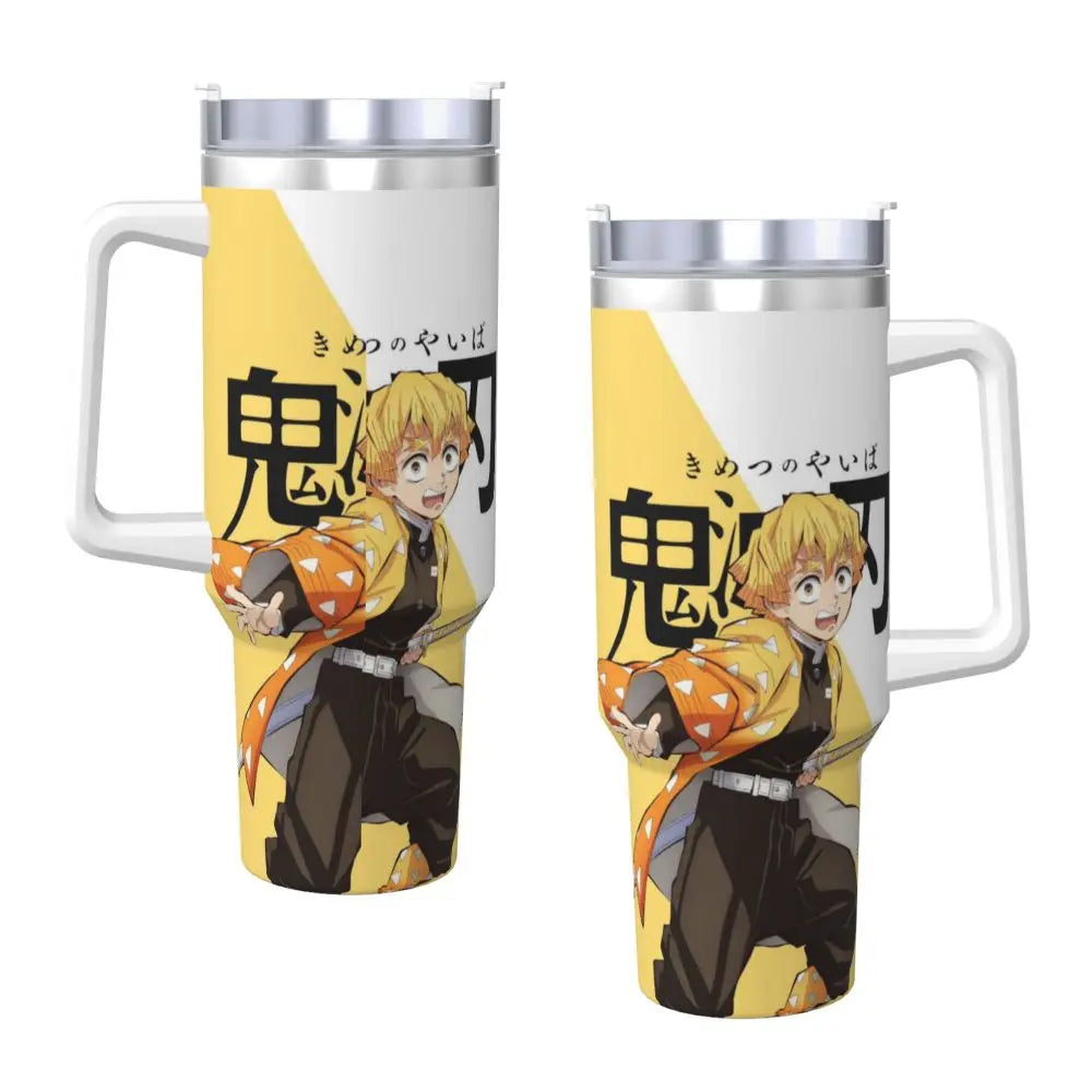Demon Slayer 40 oz Tumbler with Handle and Straw Lid Stainless Steel Insulated Tumblers Travel
