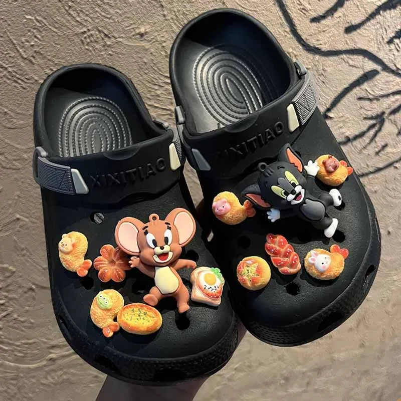 Funny MINISO Cartoon Jerry Shoe Charms Accessories Anime Shoe Decoration for Clog Sandal Buckle Holiday Party Gifts