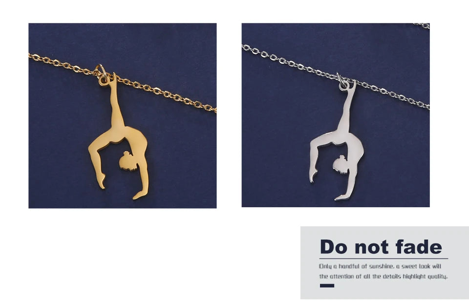 Rhythmic Gymnastics Necklace Women Trend 2025 Gymnast Stainless Steel Jewelry BFF Dancer Girl Sport Accessories Mother Day Gift