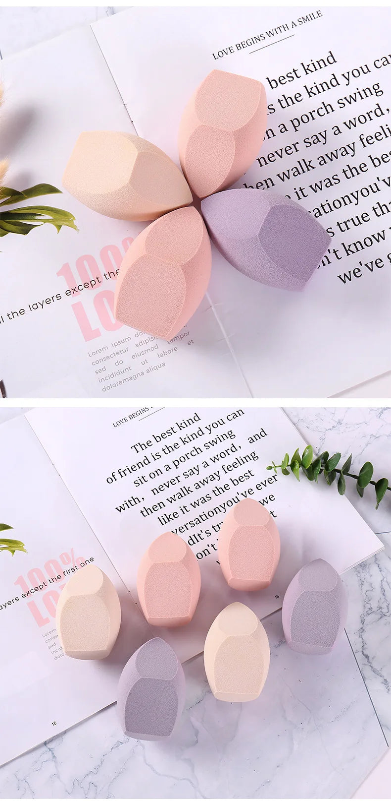 Beauty Egg Makeup Blender Cosmetic Puff Makeup Tools Giant Oversized Three Cuts Makeup Foundation Blender Sponge Beauty Tools