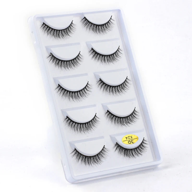 3/5 Pairs Fake Lashes Natural Long False Eyelashes Extension Fluffy 3D Mink Lashes Wispy Strip Eyelashes Makeup Tools maquillaje
