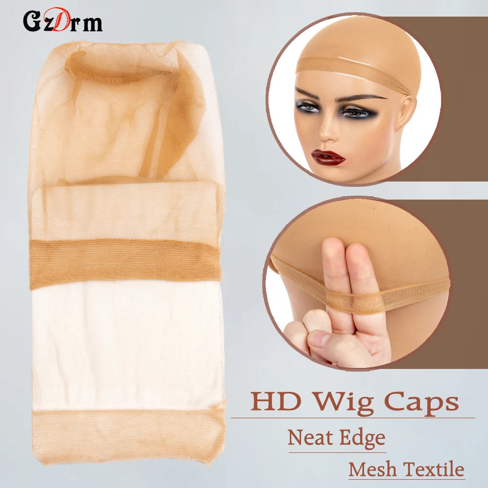 10-100pcs Cheap 10/20Pcs Hd Wig Thin Stocking Cap Wig Deluxe Wig Cap Hair Net For Weave Nylon Stretch Mesh Wig Cap Hd Wig Caps