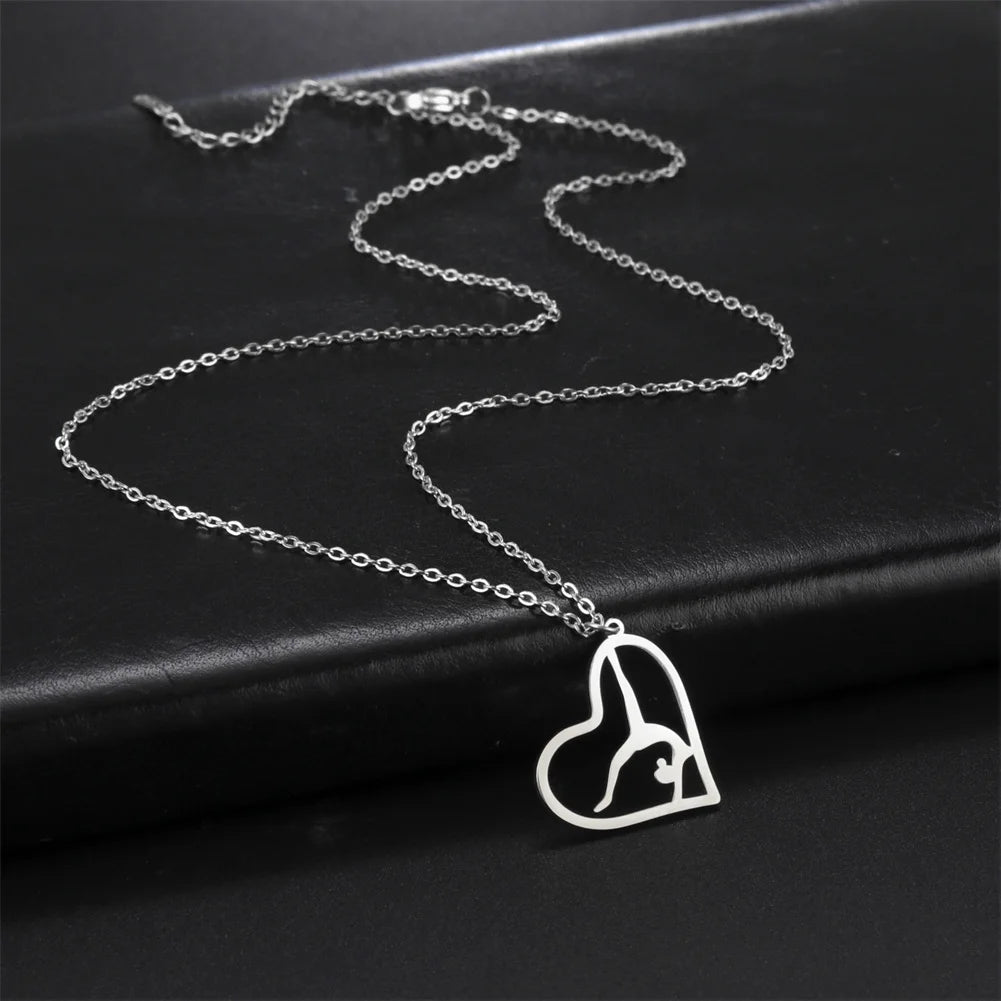 Rhythmic Gymnastics Necklace Women Trend 2025 Gymnast Stainless Steel Jewelry BFF Dancer Girl Sport Accessories Mother Day Gift