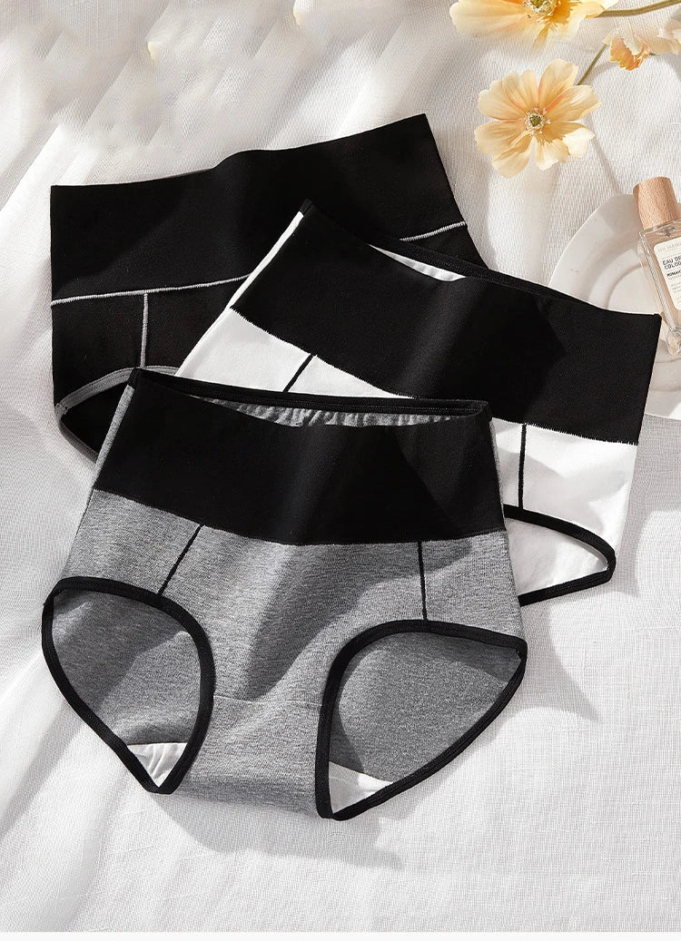 3Pcs/Set Cotton Women's Panties High Waist Body Shaper Underwear Plus Size M-4XL Underpants Soft Panty Slimming Female Briefs