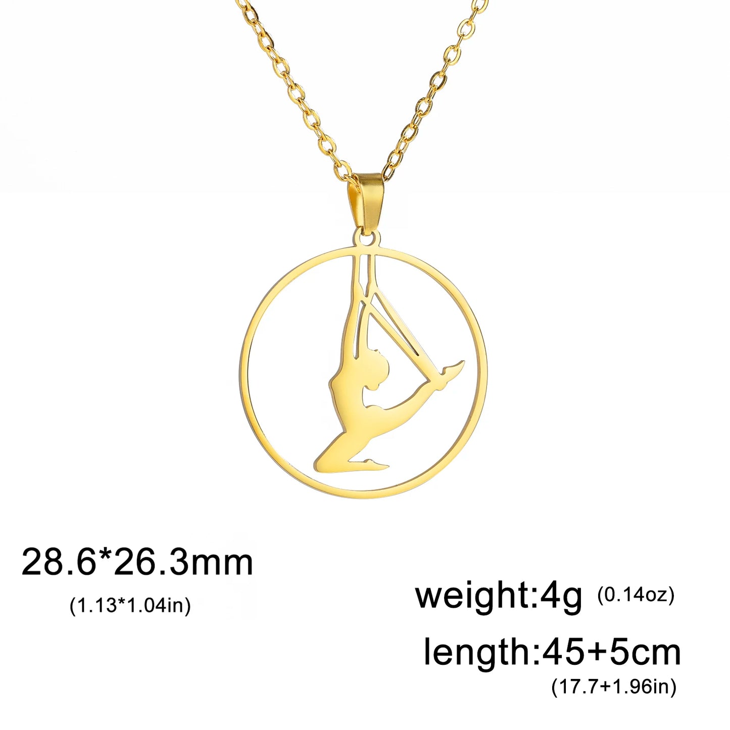 Rhythmic Gymnastics Necklace Women Trend 2025 Gymnast Stainless Steel Jewelry BFF Dancer Girl Sport Accessories Mother Day Gift
