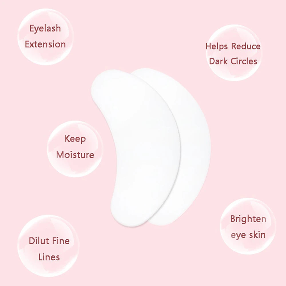 100 pairs Eyelash Pads Grafted Lash Hydrogels Gel Patches Under Eye Pads for Eyelash Extension Tips Sticker Makeup Tools