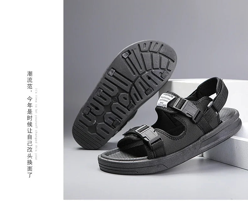 Men Sandals 2024 Trending Men's Luxury Sandals Man Summer 2024 Shiatsu Slippers Flat Sandal Beach Shoes Platform Sandals. Mens