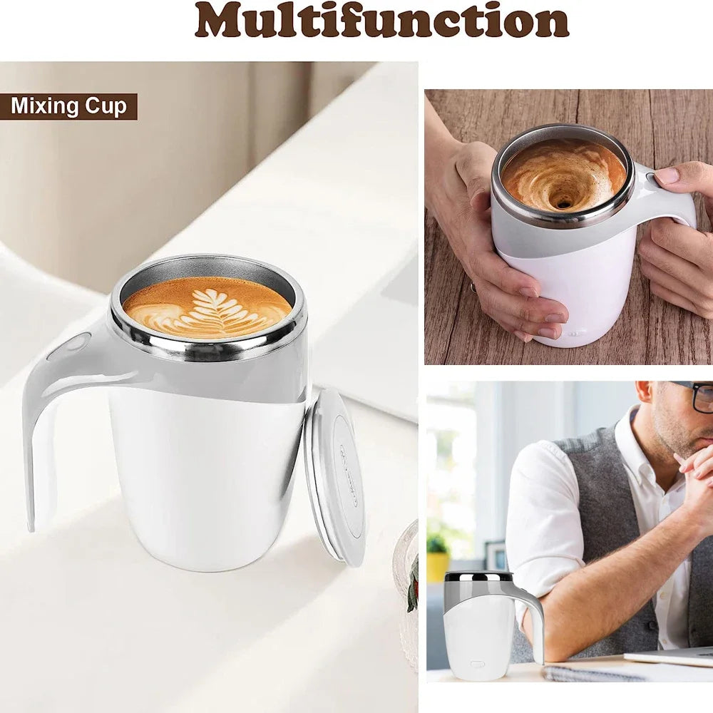 Automatic stirring cup portable rechargeable stainless steel rotating stirring coffee and milkshake cup suitable for home travel