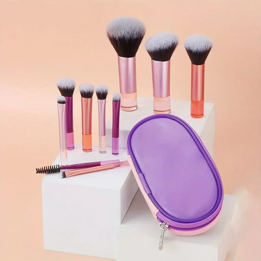 10pcs Mini Makeup Brush Set Powder Eyeshadow Foundation Blush Concealer Beauty Makeup Tools Brush Professional Supplies