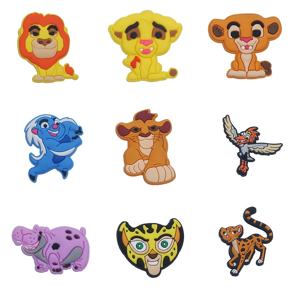 10-16pcs MINISO The Lion King Shoes Charms PVC Shoe Accessories DIY Shoe Buckle Clogs Sandal Decoration For Kids X-mas Gifts