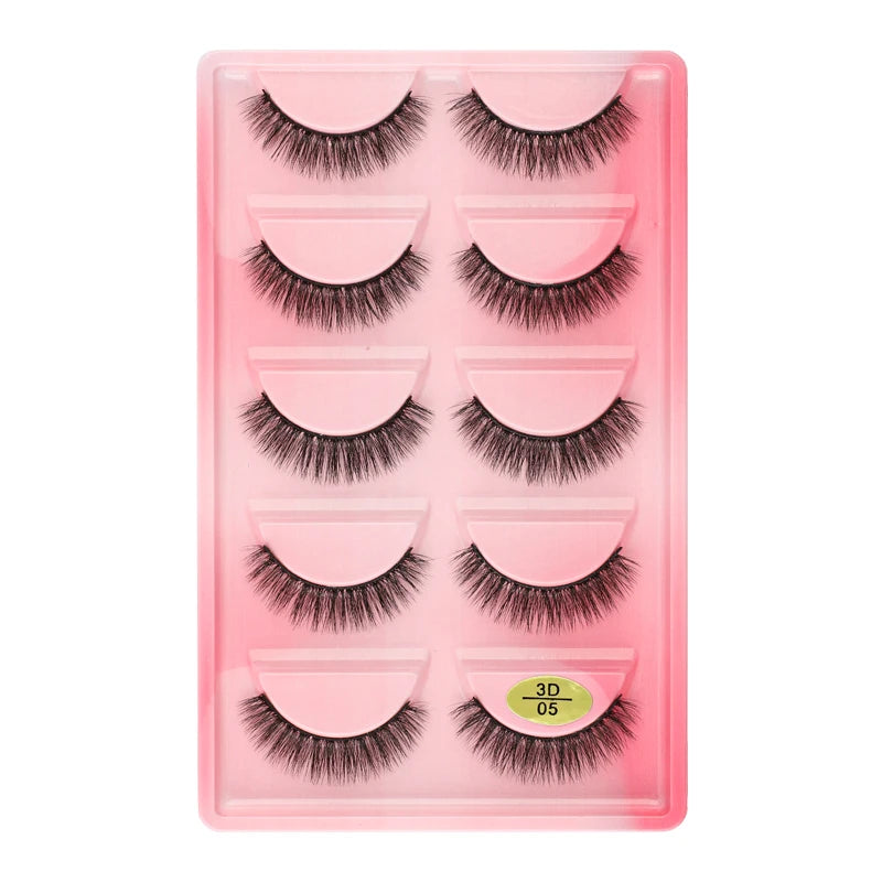 3/5 Pairs Fake Lashes Natural Long False Eyelashes Extension Fluffy 3D Mink Lashes Wispy Strip Eyelashes Makeup Tools maquillaje