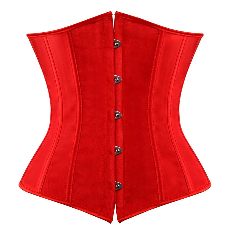 Black Corset Underbust Plus Size Sexy Women With Lacet Bodyshaper Costumes Cincher Ladies Burlesque Corselet Red Green Blue Pink