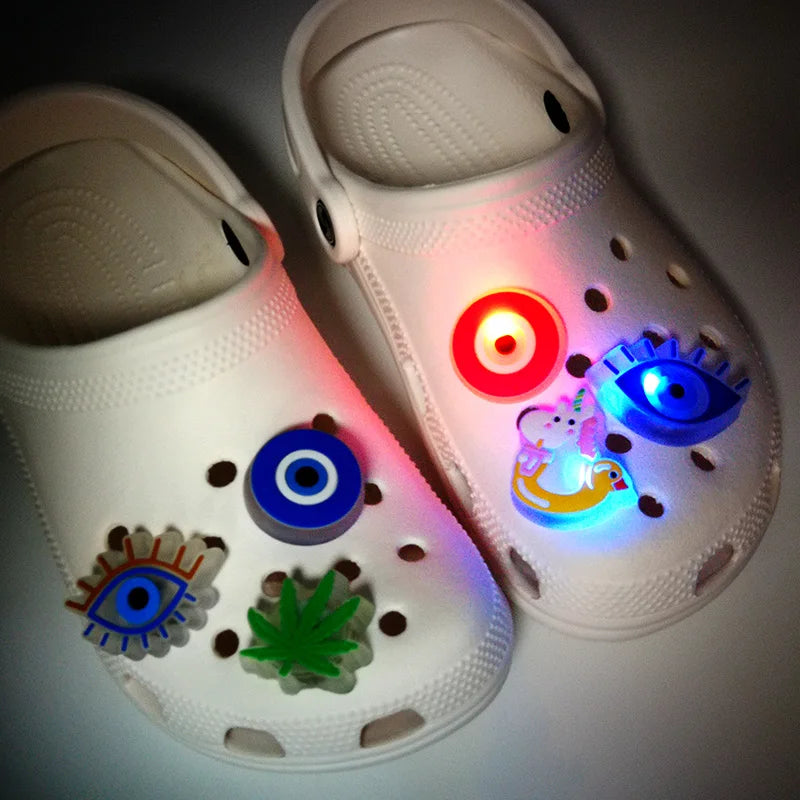 1pcs Owl Unicorn LED Sandal Accessories Shoe Charms for Clog Stethoscope Clips Jeans Clog Pin Football Gamepad Shoe Decoration