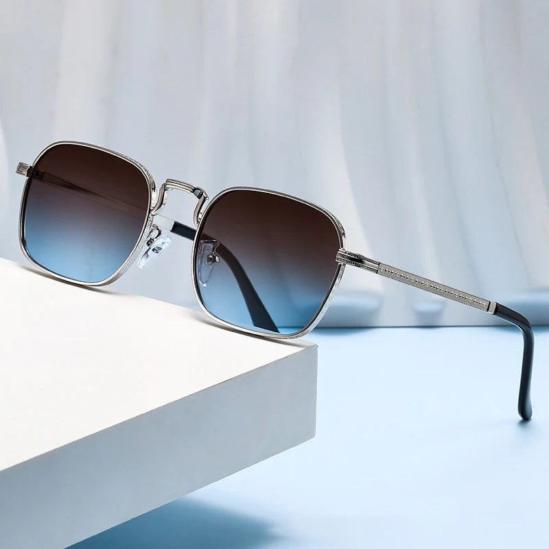 New Square Oval Metal Sunglasses Fashionable Retro Men Sunglasses Women Personalized Uv Resistant Eyeglass Luxury Design Uv400 ﻿