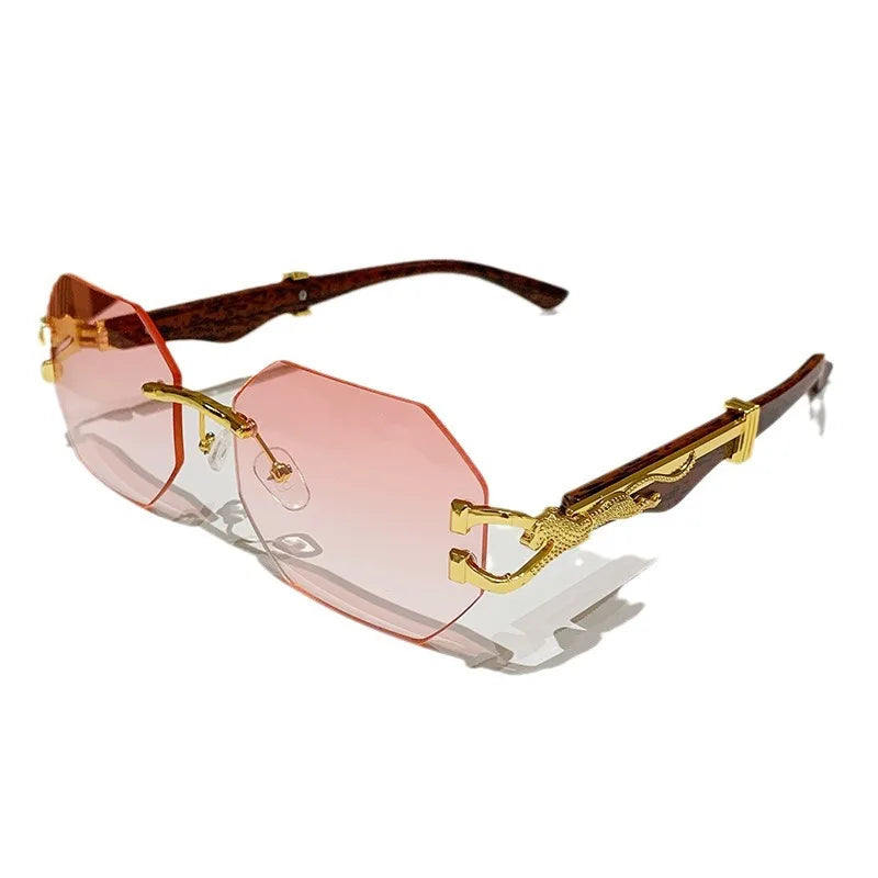 1 Pc Fashionable Trendy Women Men Sunglasses Frameless Rectangular Personalized Sunglasses Gradient Sun Glassesfor Daily Life ﻿