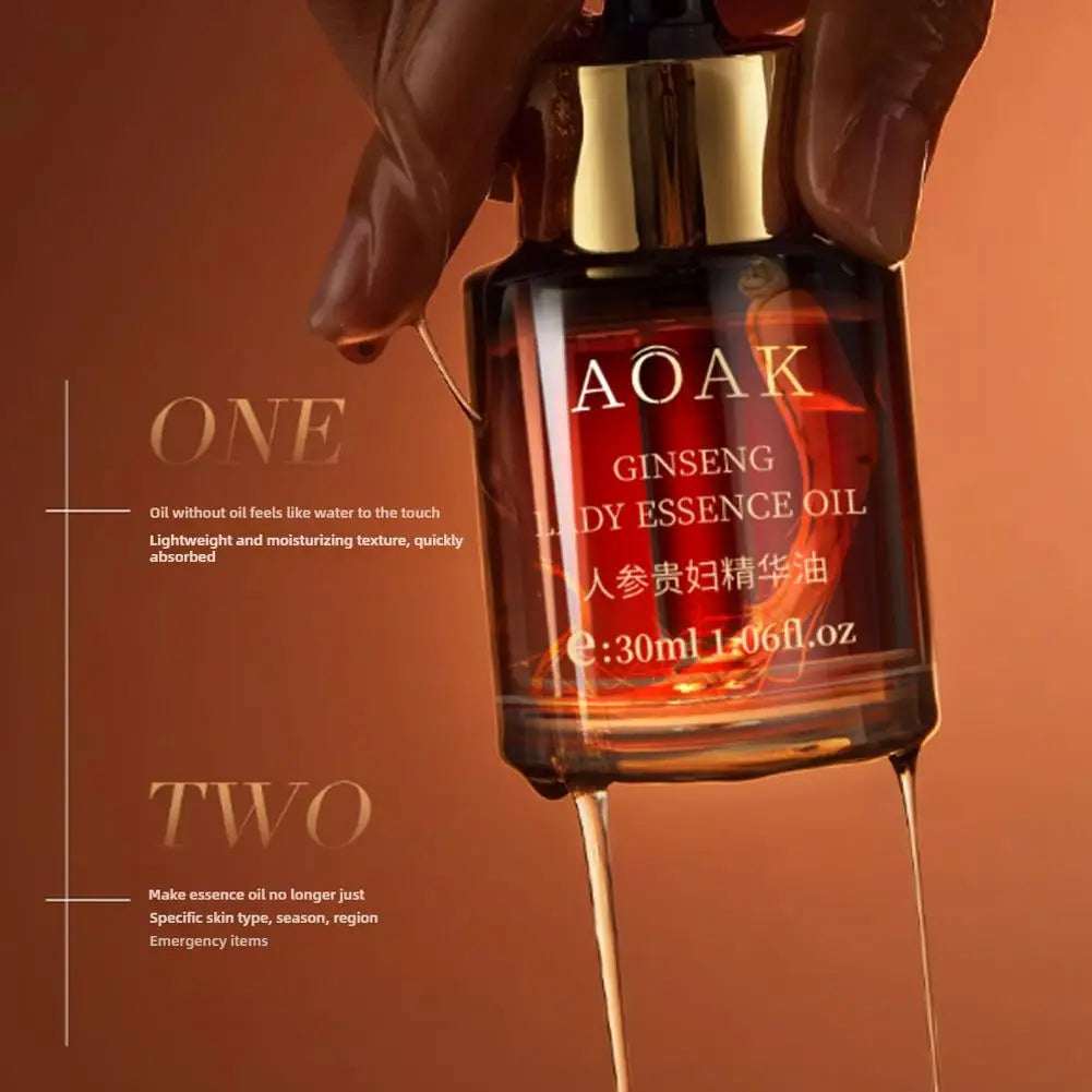30ml Double Rose Petal Radiance Essence Oil Facial Care Tightening Moisturizing Ginseng Essential Oil Face Serum Korean Skin Car