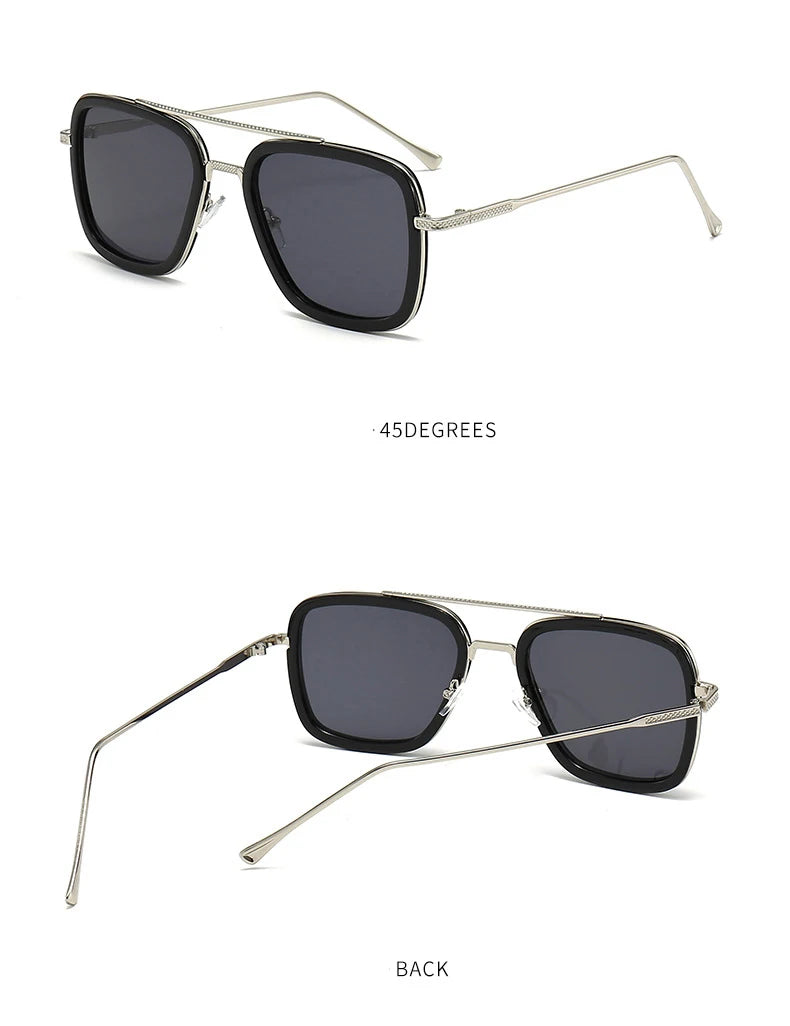 2024 New Square Men Sunglasses Fashion Metal Steampunk Sun Glasses For Women Trendy Outdoor Shades Eyewear Unisex Accessory