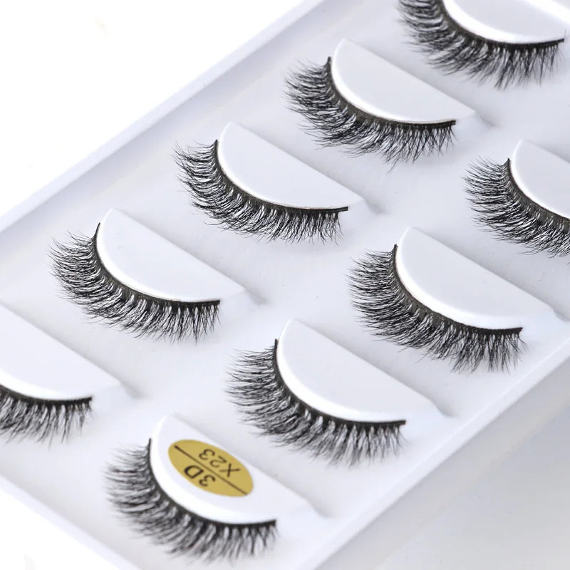 3/5 Pairs Fake Lashes Natural Long False Eyelashes Extension Fluffy 3D Mink Lashes Wispy Strip Eyelashes Makeup Tools maquillaje